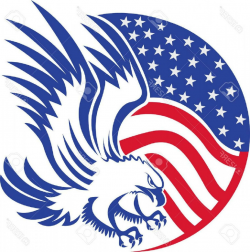 HD Bald Eagle With American Flag Sketches Vector Pictures » Free ...
