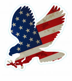 Eagle With Us Flag On Wings Sticker Bumper Sticker - Eagle American ...