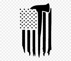 Firefighter Clipart Flag - Firefighter Flag Black And White - Png ...