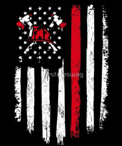 Firefighter Gift - Distressed American Flag Firefighter | Grey ...