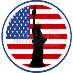 2386-Royalty-Free-State-of-Liberty-Silhouette-In-USA-Flag clipart.  Royalty-free clipart # 379997
