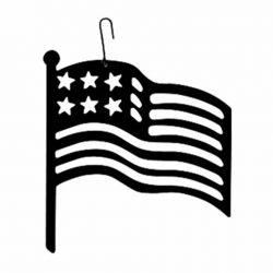 Village Wrought Iron HOS-72 American Flag Silhouette Decoration ...
