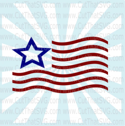 American Flag 2 - Cut File Clipart, SVG, DXF, PNG, SVG