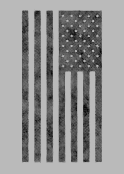 Grunge Distressed Style American Flag Graphic In Black Greeting Card