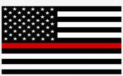 Thin Red Line Flag Decal - Black White Red Blue American ...