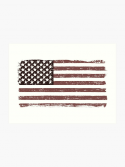 American Flag Faded - USA Retro Vintage Design | Art Print