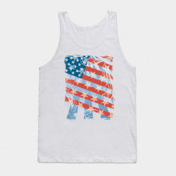 American Flag With Scrolls And Stars
