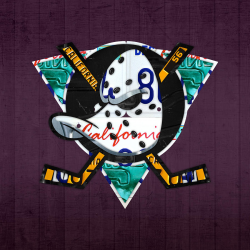 Anaheim Ducks Hockey Team Retro Logo Vintage Recycled California License  Plate Art