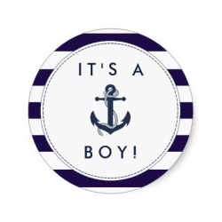 Nautical Anchor Baby Shower Stickers - It\'s A Boy! | Zazzle.com ...