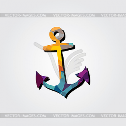 Abstract anchor colorful triangle geometrical pirat - vector clipart