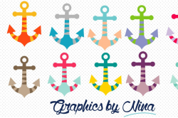 Colorful Anchors clipart