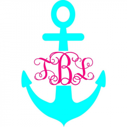 Anchor Interlocking Car Monogram - Clip Art Library