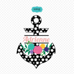 Anchor monogram frames svg