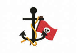 Ahoy Pirate Anchor Machine Embroidery Design