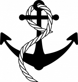 Ship anchor with rope vector image | Public domain vectors
