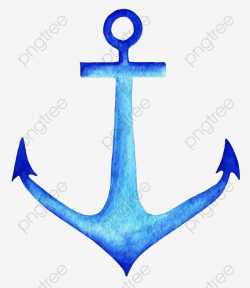 Blue Watercolor Anchor, Watercolor Clipart, Anchors, Watercolor ...