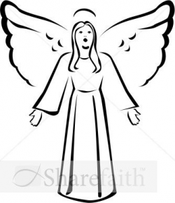 Black and White Singing Angel Clipart | Christmas / Winter | Angel ...