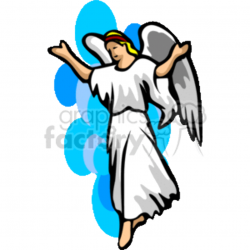 An Angel in White with its arms out clipart. Royalty-free clipart # 156205