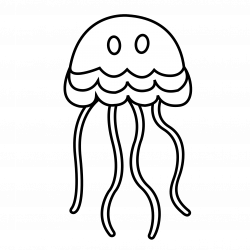 Jellyfish Black And White Clipart