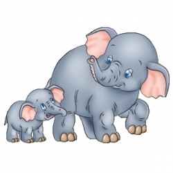 Mama and baby elephant clip art - RR collections