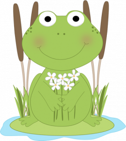 Frog Flower Pond Clip Art - Frog Flower Pond Image