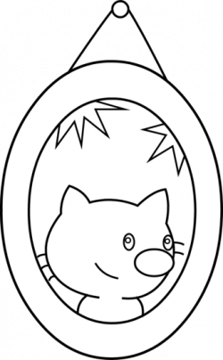 Cute Cat Portrait Coloring Page - Free Clip Art