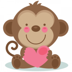 Cute Valentine Monkey SVG | Valentine:Sticker | Pinterest | Clip art ...