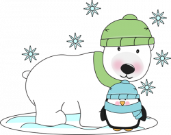 Winter Polar Bear and Penguin Clip Art - Winter Polar Bear and ...