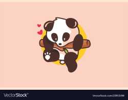 Baby cute panda logo