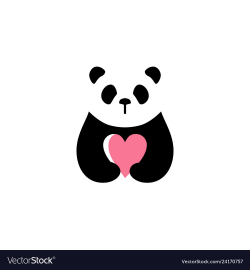 Panda love logo icon