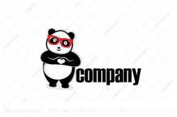 Exclusive Logo 58149, Cute Panda Love Logo