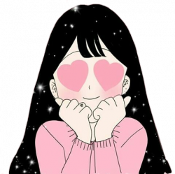 stickers transparent aesthetic cute anime girl pink hea...