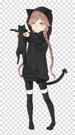 Catgirl Another Anime Kawaii, dark girl anime transparent ...