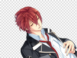 Red-haired male anime character transparent background PNG ...