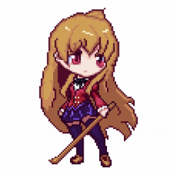 Anime Pixel Art Png - Taiga Aisaka Pixel Art | Transparent ...