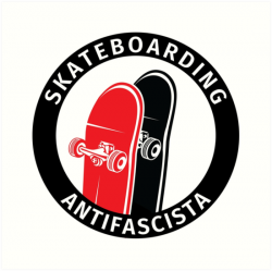 ‘Antifa Logo Antifascist Action Skateboard Skater Skateboarding’ Art Print  by fabianb