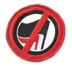 Embroidered Anti-Antifa Patch, Anti-Fascist, Against Communism/Hook & Loop  Material (Heat-Sealed)