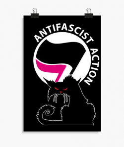 Poster - cat antifa international pink
