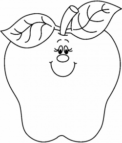 Cute Apple Clipart Black And White