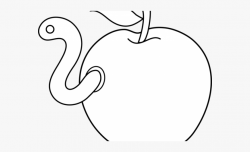 Worm Clipart Apple Clip Art - Cartoon Apple Black And White ...