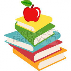 2726-Elementary-School-Design-Books-And-Apple clipart. Royalty-free clipart  # 380339
