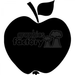 12908 RF Clipart Illustration Apple Black Silhouette clipart ...