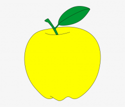 Yellow Apple With Green Leaf Free Vector Clipart - Yellow Apple ...