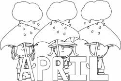 Black and White Month of April Showers | Abc coloring pages ...