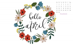April 2018 - Hello April Desktop Calendar- Free April Wallpaper