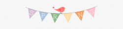 Spring Banner With Bunting Flags And A Bird Vector - April Clipart ...