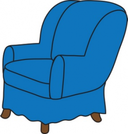 Arm chair clipart image clip art illustration of a blue arm ...