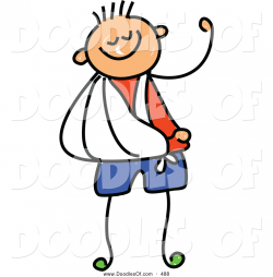 Vector Clipart of a Cute Childs Sketch of Strong Boy with ...