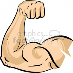 Arm flexing bicep muscle clipart. Royalty-free clipart # 167849