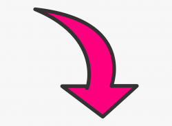 Pink Curved Arrow Clipart , Transparent Cartoon, Free ...